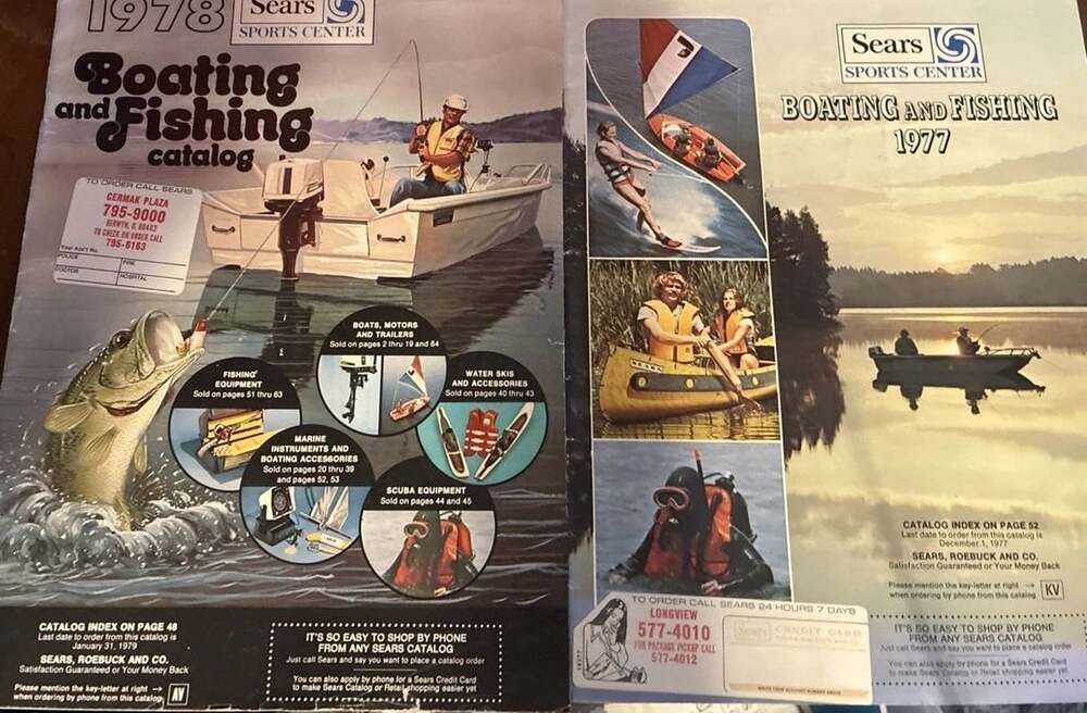 Lot Of 2 Sears Boating And Fishing Catalog 1977 1978